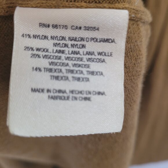 ANTHROPOLOGIE KNITTED & KNOTTED Sweater Size S Golden Tan  Babydoll Smocked - Picture 5 of 10